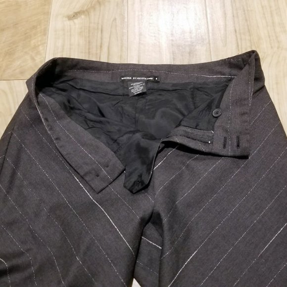 Misura by Joeffer Caoc Gray Pinstripe Wide Leg Trouser Pants 8 Womens 31 x 32 - Picture 6 of 9